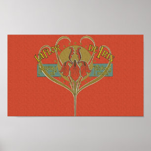 Poster Iris La Flor de Iris Flower Cigarro Ad