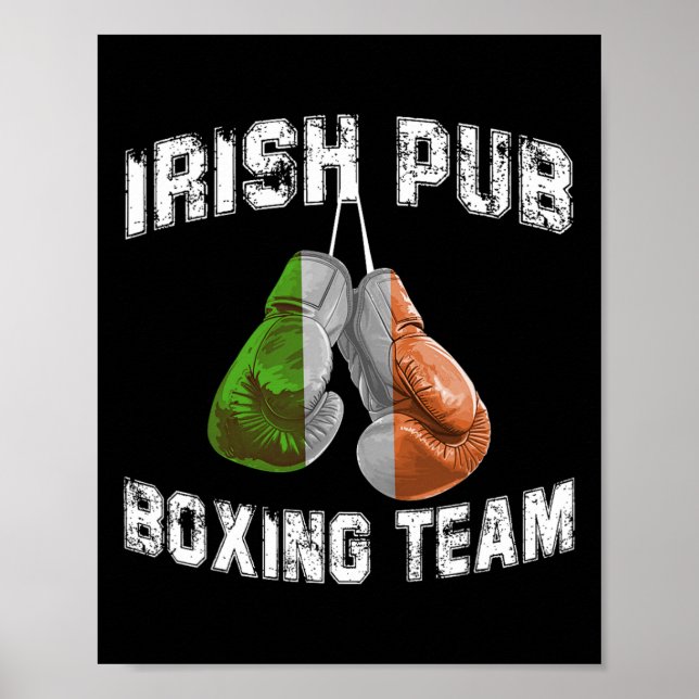 Poster Irish Boxing Funny Ireland Flag - Irish Pub (Frente)