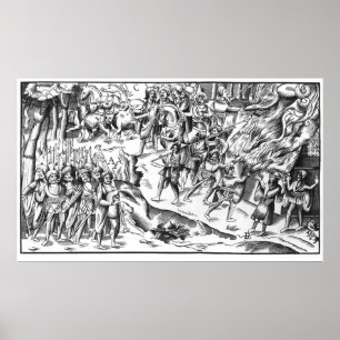 Póster Irish Cattle Raid on a English Plantation