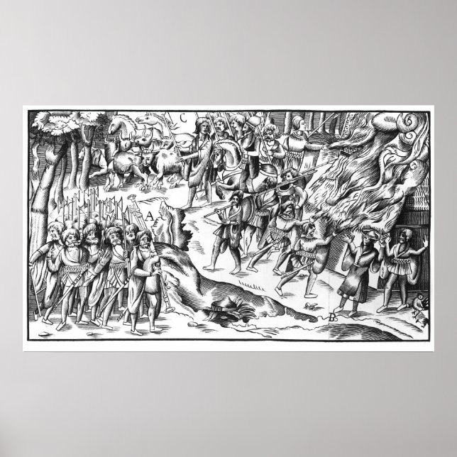 Póster Irish Cattle Raid on a English Plantation (Frente)