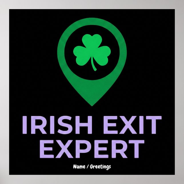 Poster Irish Exit Expert Funny St Patricks Day Introvert  (Frente)