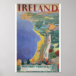 Poster Irish Holiday Viagem por CIE vintage 1950's Irelan