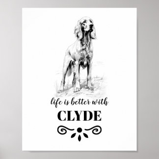 Poster Irish Setter Life é melhor com o nome personalizad