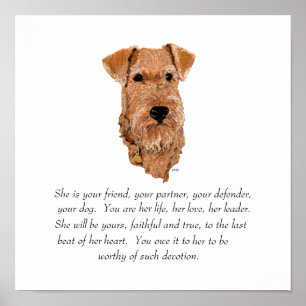 Póster Irish Terrier Lembrança - Feminino