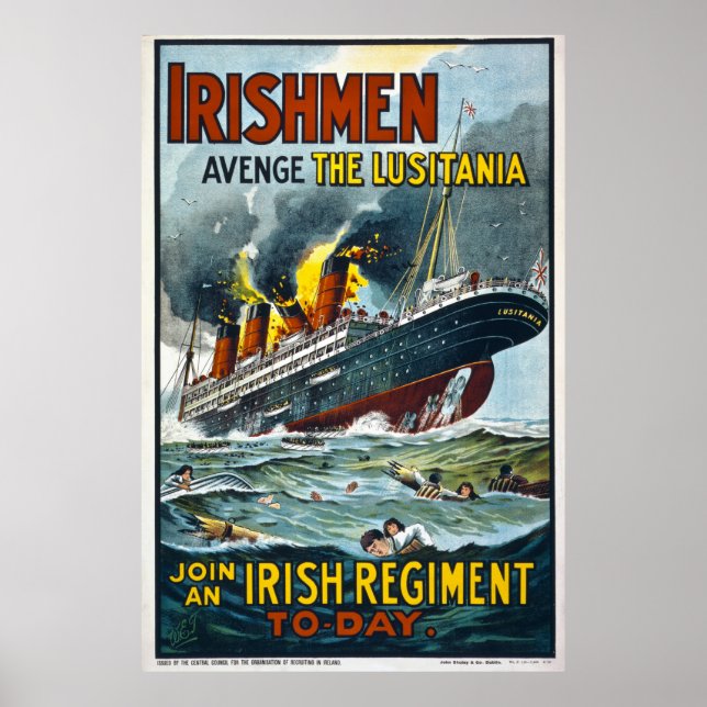 Póster Irishmen Avenge Lusitania Extra Large (Frente)
