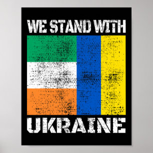 Poster Irlanda Apoia Ucraniano Nós Apoiamos a Ucrânia Ir