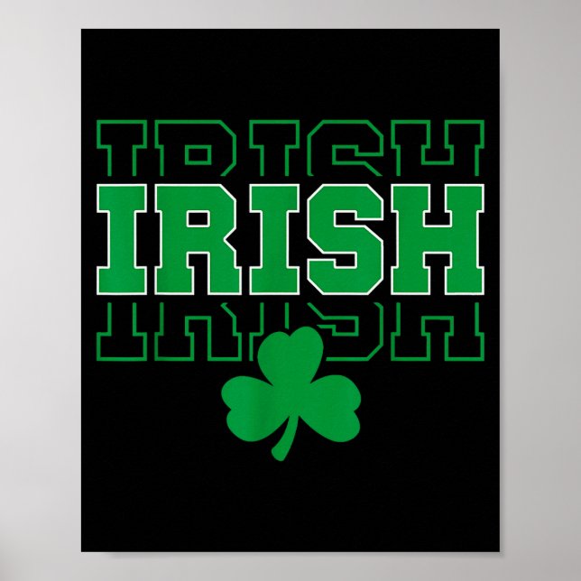 Poster Irlanda Ascendência Irlandesa Estilo Varsity Para  (Frente)