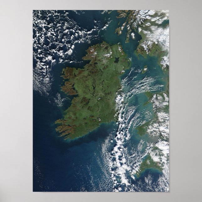 Póster Irlanda, Como Visto Da ISS (Frente)