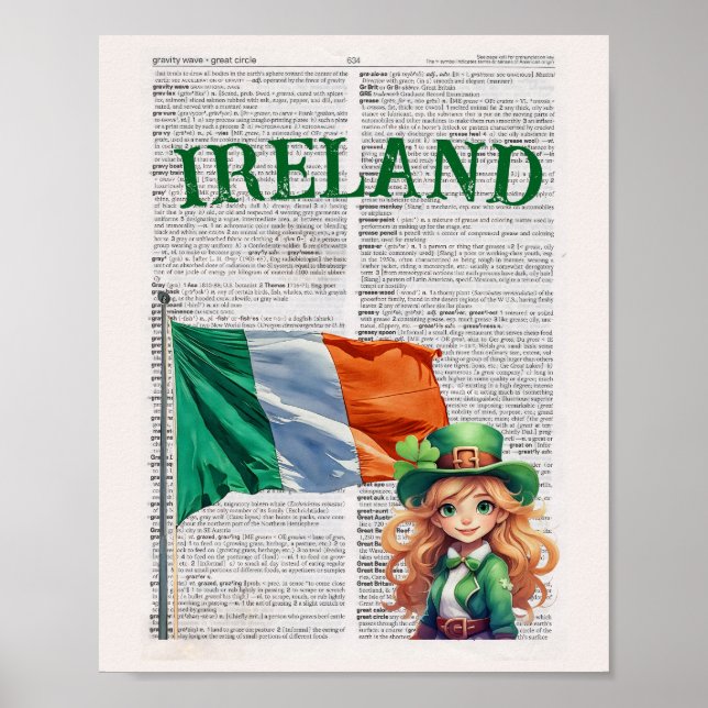Poster IRLANDA — Dictionary Page Art (Frente)