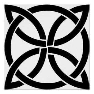 Póster irlanda do nó celta antigo símbolo pagão irlandês