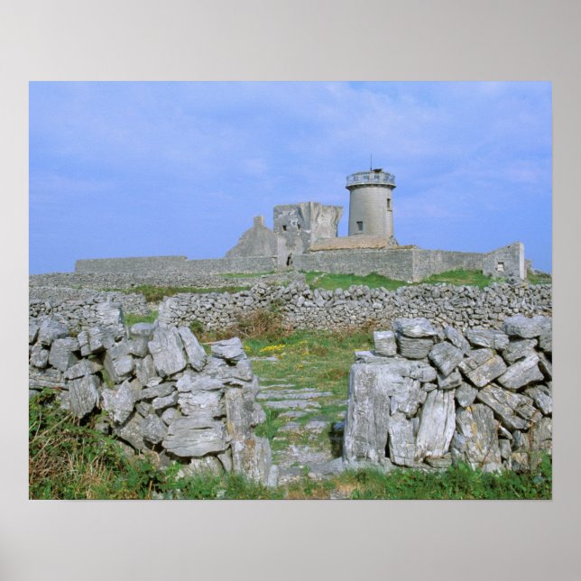 Póster Irlanda, Inishmore, Ilha Aran, Dun Aengus Fort (Frente)