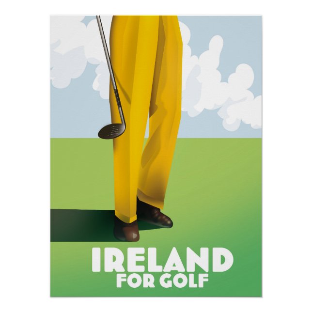 Póster Irlanda Para Golfe (Frente)