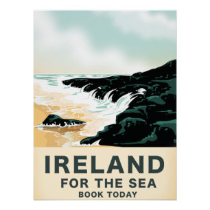 Póster Irlanda "Para o mar" poster de viagens náutico