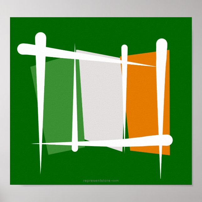 Poster Irlanda Pincel Bandeira (Frente)