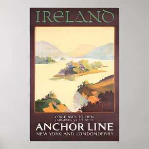 Poster Irlanda Pintura Decoração Irlandesa Arte de Cartaz