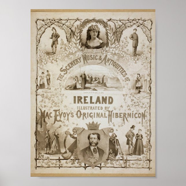 Poster Irlanda, por "Mac Evoy's Original Hibernicon" (Frente)