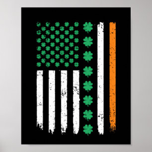 Poster Irlanda Shamrock Irlandês Shamrock Americano