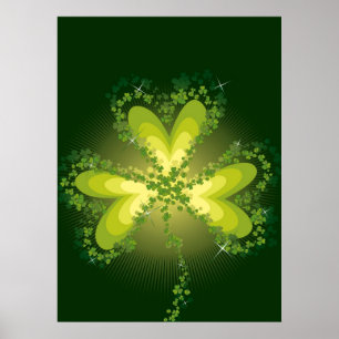 Póster Irlandês afortunado do trevo dos trevos do dia de