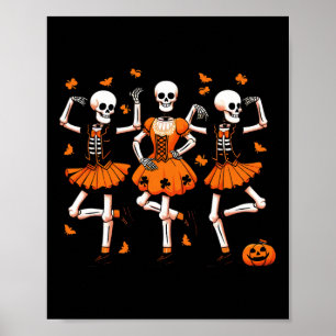 Poster Irlandês Dançando Esqueletos Spooky Dance Hallowee