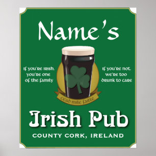 Poster irlandês do bar