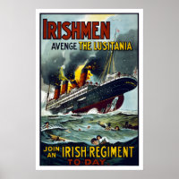 Irlandeses! Vingai o Lusitania! WWI915 Recrutament