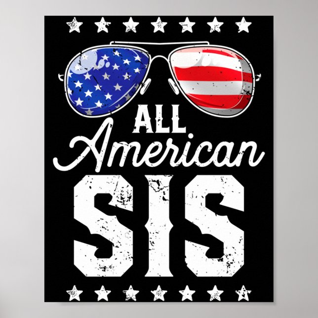 Poster Irmã americana 4 de julho correspondência familiar (Frente)