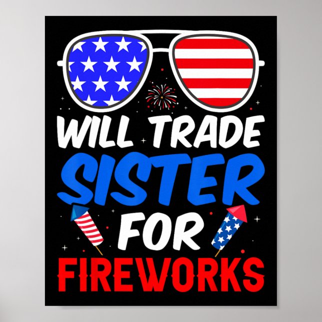 Poster Irmã Comercial Para Fogos De Artifício 4 De Julho  (Frente)