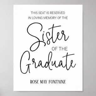 Poster Irmã da Cadeira Reservada em Memória do Graduado