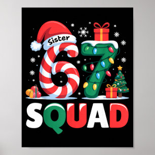 Poster Irmã da Equipe de Natal 67 6-7 Doce Combinante Div