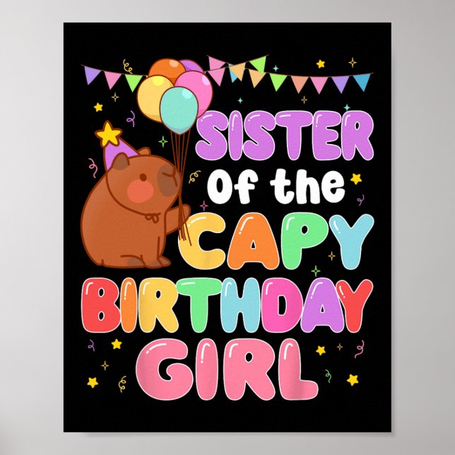 Poster Irmã Da Família Capy Birthday Girl Capybara P (Frente)