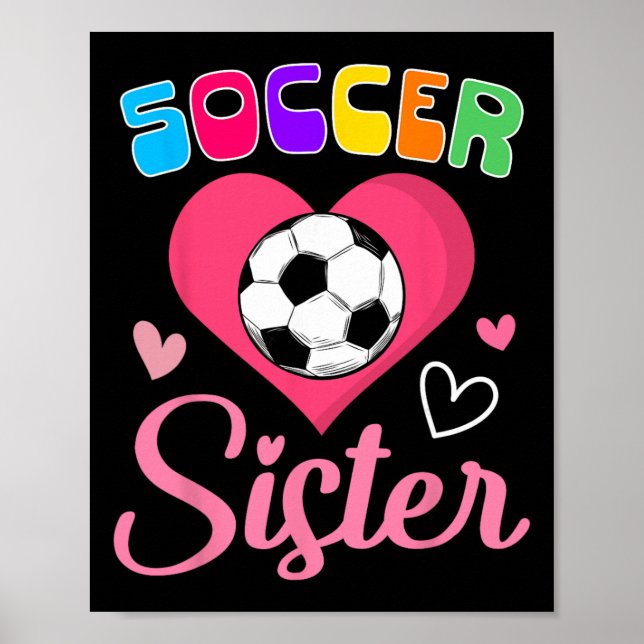 Poster Irmã de Futebol Fofa Coração  (Frente)