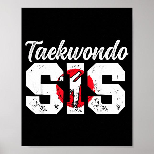 Poster Irmã de Taekwondo Lutadora de Taekwondo (Frente)