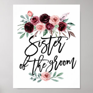 Poster Irmã Do Casamento Da Noiva Bridesmaid Honor