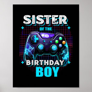 Poster Irmã Do Menino Do Aniversário Correspondendo Jogo