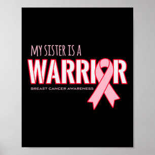 Poster Irmã É Uma Guerra Conscientização do Câncer de Mam