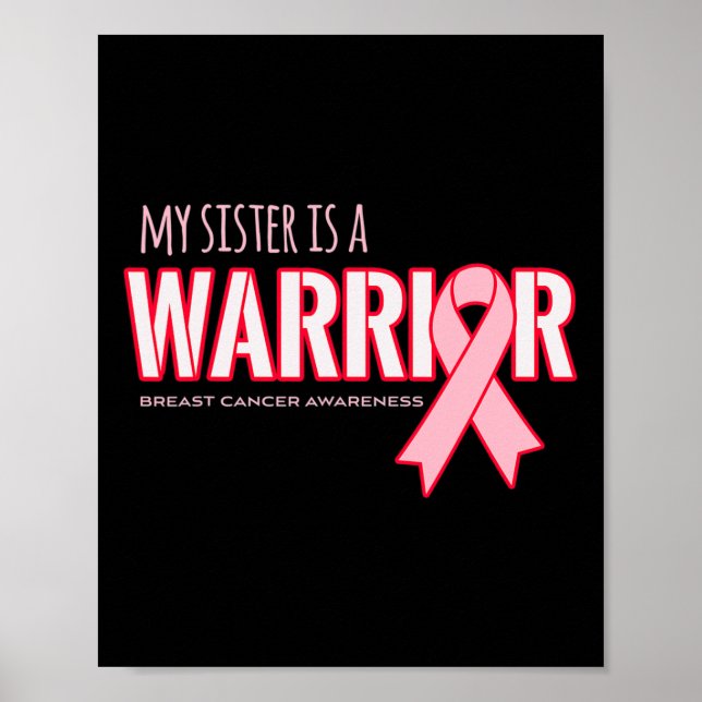 Poster Irmã É Uma Guerra Conscientização do Câncer de Mam (Frente)