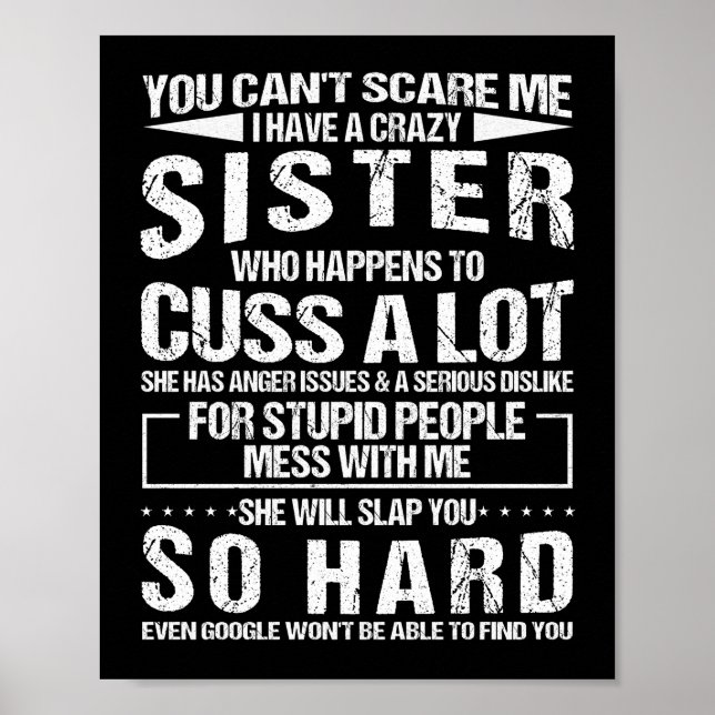 Poster Irmã Louca Que Por Acaso Cussa Muito (Frente)