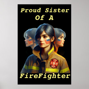 Poster Irmã Orgulhosa De Um Combatente De Fogo Determinad