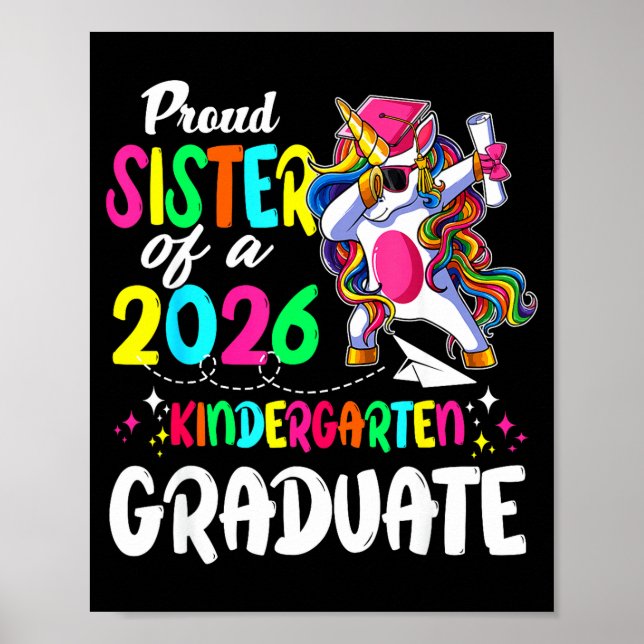 Poster Irmã orgulhosa de uma graduada da pré-escola da tu (Frente)