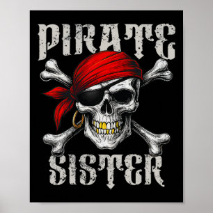 Poster Irmã Pirata Jolly Roger Flag E Skull Crossbone