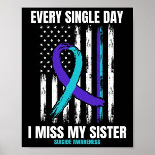 Poster Irmã Prevenir Consciência Suicida Bandeira America
