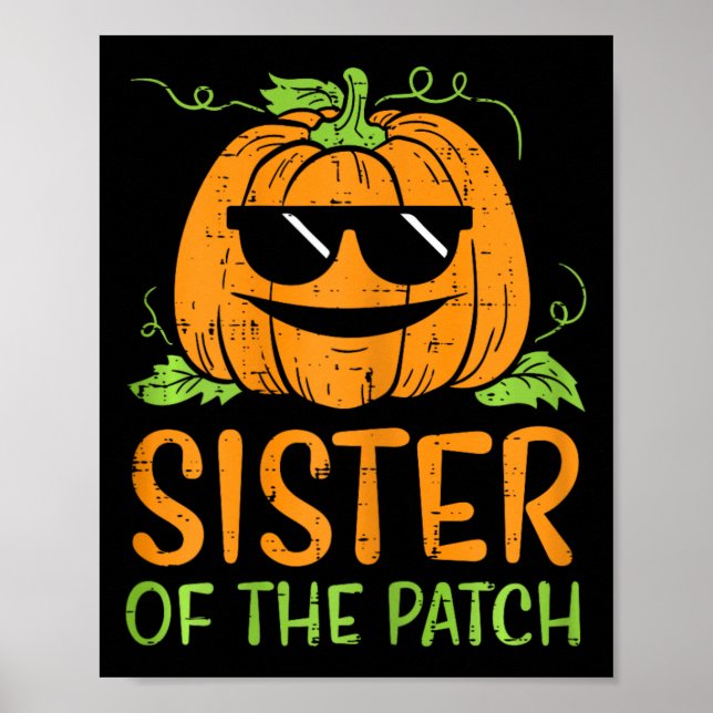 Poster Irmã Pumpkin Da Família Patch Halloween Sis G (Frente)
