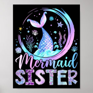 Poster Irmã Sereia Divertida Garota de Aniversário Festa 