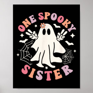 Poster Irmã Spooky Ghost Spooky Família Retro Halloween
