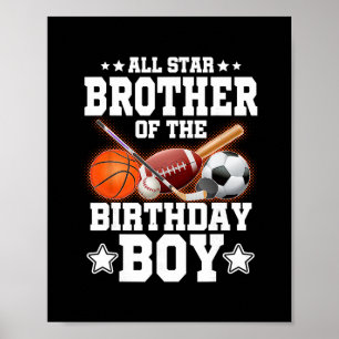 Poster Irmão All Star do Menino do Aniversário Sketll Fut
