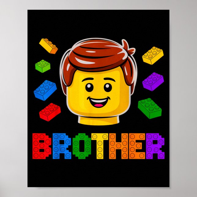 Poster Irmão da Família Mestre Construtor Edifício Tijolo (Frente)