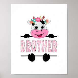 Poster Irmão Da Festa Da Família De Vacas De Aniversário 