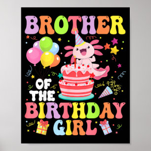 Poster Irmão Da Festa De Aniversário Da Menina Axolote Fa