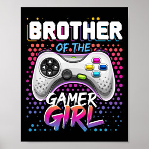 Poster Irmão Da Garota Gamer Correspondendo Ao Jogo De Ví