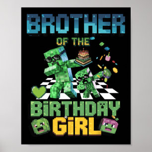 Poster Irmão Da Menina Do Aniversário Divertido Jogo De V
